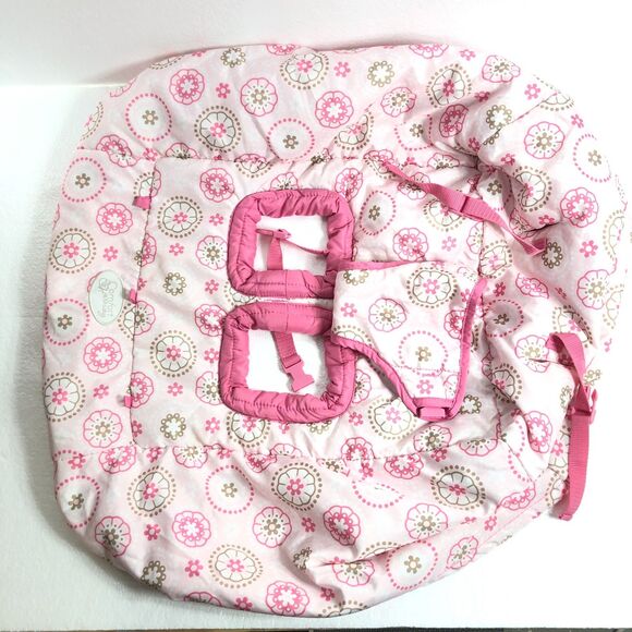 Comfort & Harmony Padded Shopping Cart Cover Pink And White - Picture 1 of 6
